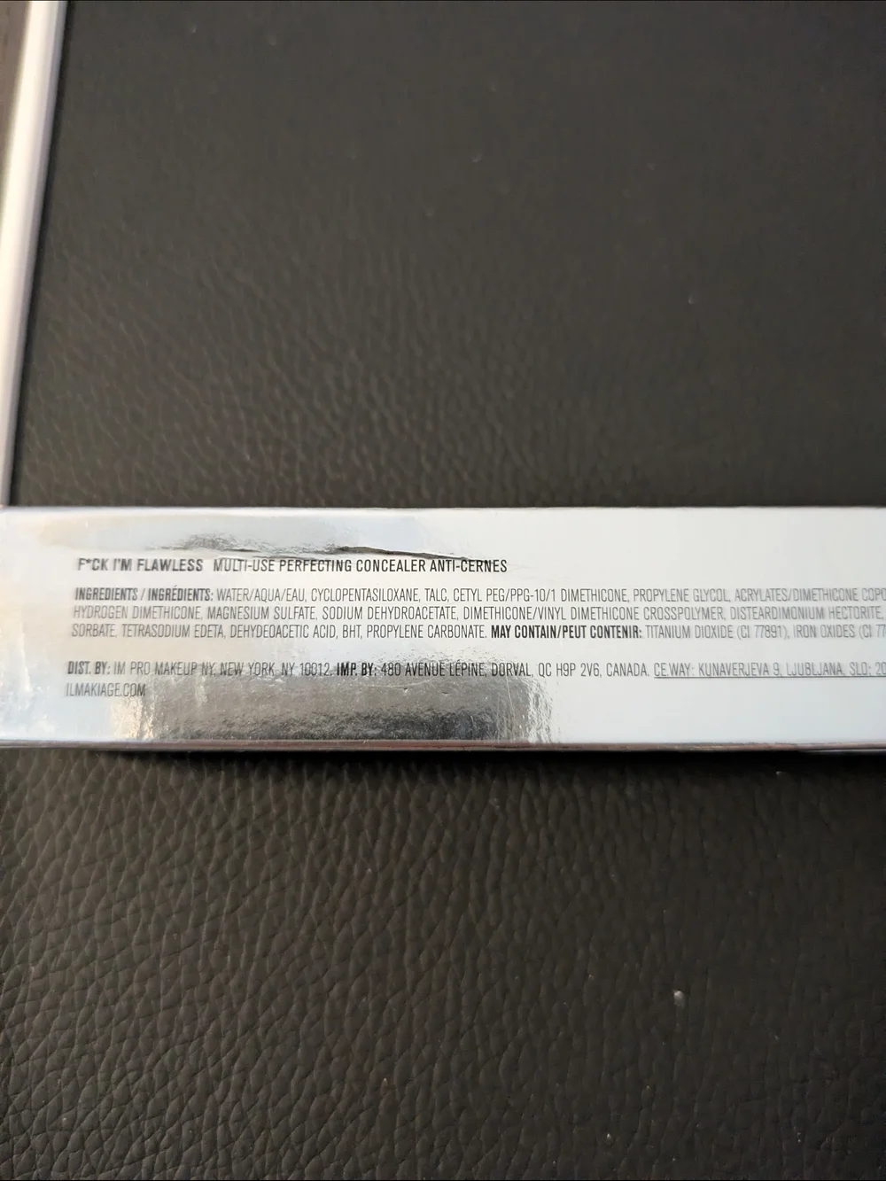 Il Makiage Makeup Forever Concealer in Reflective Silver Packaging